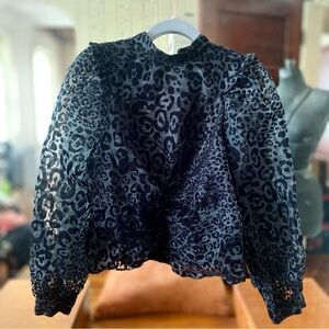 Zara Cheetah print burnout blouse